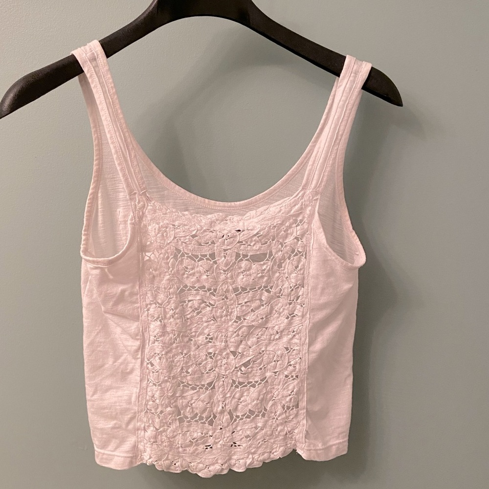 White AE crop top